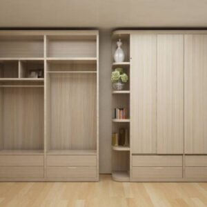 Thiết kế không cánh giúp chủ nhân căn phòng có thể thưởng thức những bộ quần áo xinh đẹp
